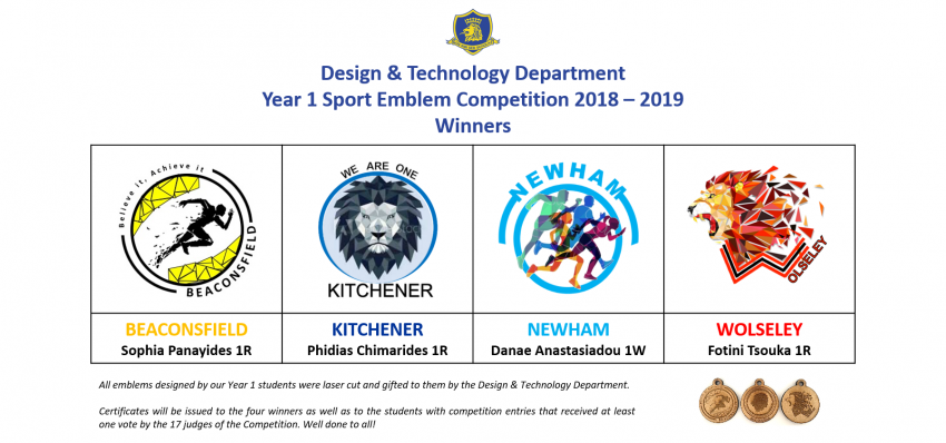 Design & Technology Department - Year 1 Sport Emblem Competition